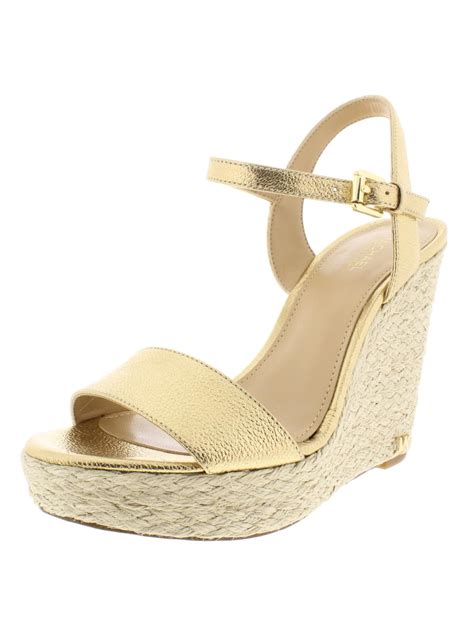 michael kors jill wedge sandals gold|Michael Kors casey wedge sandals.